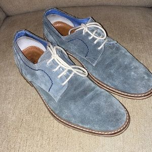 BEN SHERMAN Grey Suede Leather Derby Oxford Dress Shoes Mens Size 8